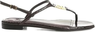 Fendi Sandali Fold con logo - Marrone
