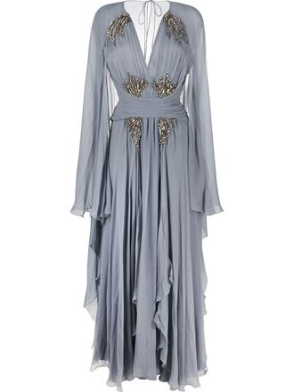 Alberta Ferretti Abito da sera con strass - Grigio