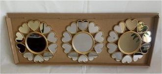 Trade Shop Trade Shop - Set 3 Pezzi Specchi Da Parete Decorativi Con Cuori Specchio 25 X 25 Cm 854118