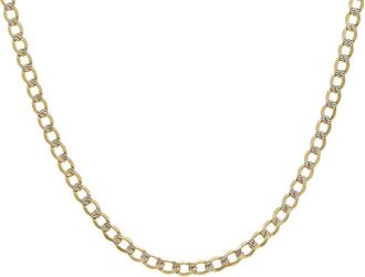 Italian Gold, Inc 10K Pave 4.3Mm Semi-Solid Cuban Link Chain