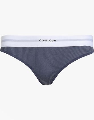 Calvin Klein Womens Calvin Klein BIKINI Brief Womens Cotton Modal Stretch Rib Grisaille - Grey - Size: MEDIUM