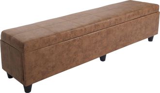 Hhg Hhg - Nunca Usado] Ba&uacute;l Banco Kriens Xxl, Tela/textil, 180x45x45cm, Imitaci&oacute;n Ante