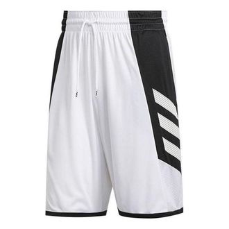 adidas Quick-Dry Basketball Shorts Asia Sizing White Black GC8081