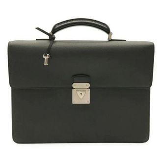 Louis Vuitton Pre-owned Taiga Aktetas - Dames - Pre-owned - Zwart - Maat: ONE Size Leer