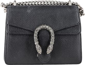 Gucci Pre-owned Womens Mini Dionysus Shoulder Bag in Black Leather - One Size