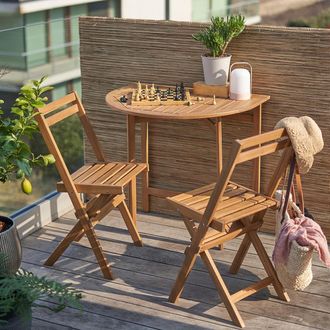 La Redoute Interieurs Balkon set, tafel + 2 stoelen in acacia, Alata