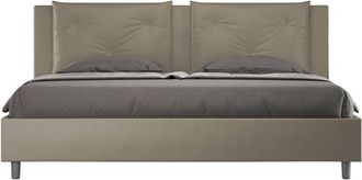 ITYhome Ityhome - Letto Matrimoniale King size rivestito in Similpelle - appia - Tipologia Letto: Con Rete e Contenitore - Colore: Cappuccino - Dimensione