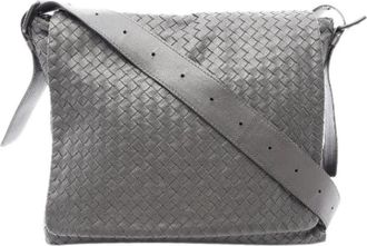 Bottega Veneta Pre-owned Intrecciato lederen schoudertas - Dames - Vintage Schoudertas - Grijs - ONE Size - Leer - Vintage
