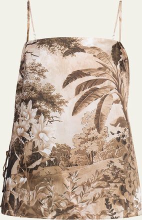 Kobi Halperin Gwen Sleeveless Botanical-Print Blouse