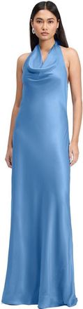 Ghost London Elara Cowl Front Satin Maxi Dress in Chambray Blue at Nordstrom, Size 10