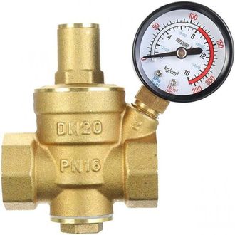 OEM Riduttore Di Pressione Dellacqua Regolabile In Ottone Dn20 Con Manometro, Riduttore Di Pressione Dellacqua Regolabile In Ottone (dn20-3/4 Pollici)