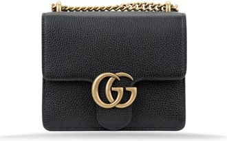 Gucci Stijlvolle Leren Crossbody Tas met Ketting - Dames - Schoudertassen - Zwart - ONE Size - Leer - Tassen