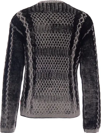 Diesel Mens Cable-Knit Jumper Mione Black Cotton Jumpers Sweater