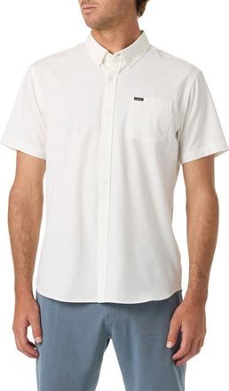 O'Neill Light Check Short Sleeve Button-Up Shirt in White at Nordstrom, Size Xx-Large