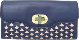 Bulgari Pre-owned Wallets, female, Blue, Size: ONE SIZE Pre-owned Leather Wallet