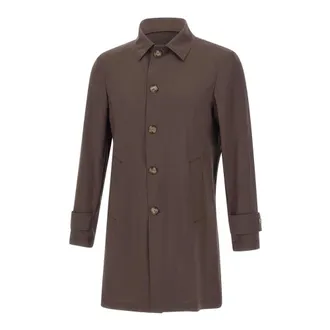 Barba Single-Breasted Coats, male, Brown, Size: XL Bristol Trench Coat