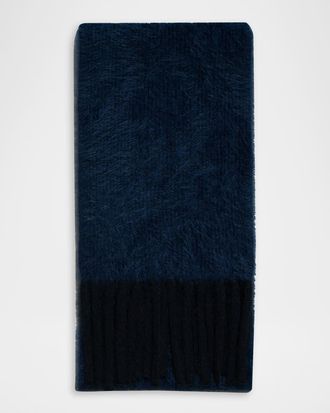 Akris Cloud Cashmere Rib Fringe Scarf