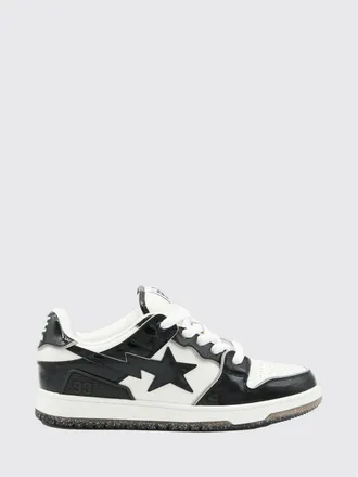 A Bathing Ape SK8 STA Bicolour Calfskin Trainers with Star Print