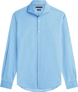 Tommy Hilfiger Smart Casual Slim Fit Denim Overhemd - Heren - Casual Overhemden - Blauw - 2XL - Denim - Overhemden