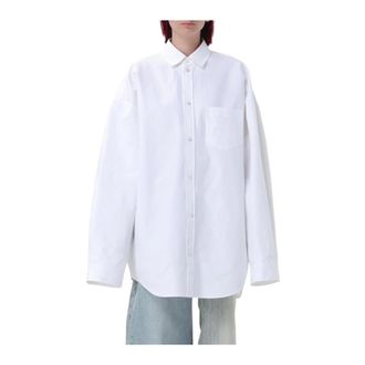 Balenciaga Dames, Blouses & Shirts, Wit, Maat: 2XS Katoen