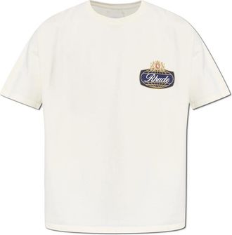 Rhude Safari Crest T-Shirt - male - Rhude - T-Shirts - Beige - XL - Tops