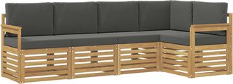 vidaXL Conjunto De Sof&aacute;s De Exterior 5 Uds. Blanco Y Antracita Vidaxl