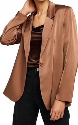 Gentle Fawn Dione Satin Blazer In Chestnut Brown