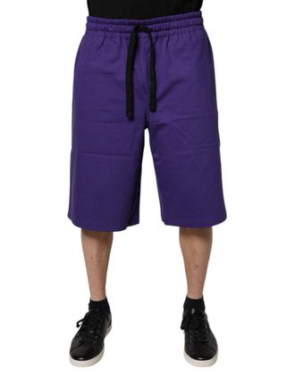 Dolce & Gabbana Purple Cotton Men Bermuda SweatMens Mens Shorts
