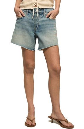 Lucky Brand Floral Embroidered Baggy Denim Cutoff Shorts in Heart Throb Wash at Nordstrom, Size 25