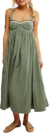 Free People Poppy Cotton Seersucker Midi Dress in Lily Pad at Nordstrom, Size X-Small