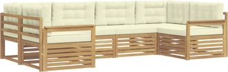 vidaXL Conjunto De Sof&aacute;s De Exterior 6 Uds. Blanco Y Crema Vidaxl
