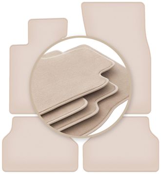 OEM Alfombrillas Beige Premium Para: Bmw 5 E61 Velcro Familiar, Avant 2003-2010