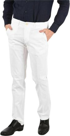 Corneliani Witte Katoenen Slim Fit Chino Broek - Heren - Chinos - Wit - XS - Katoen - Broeken