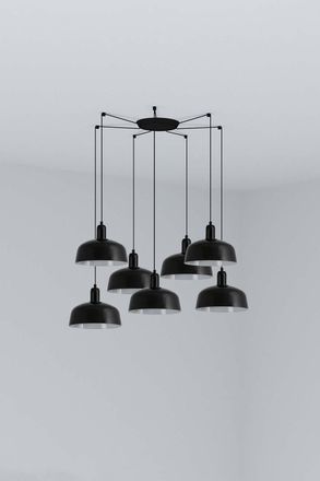 Netlighting Tatawin Medium Cluster Pendant Ceiling Light Gloss Black 7x E27