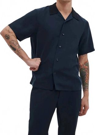 Rag & Bone Avery Slub Shirt In Navy