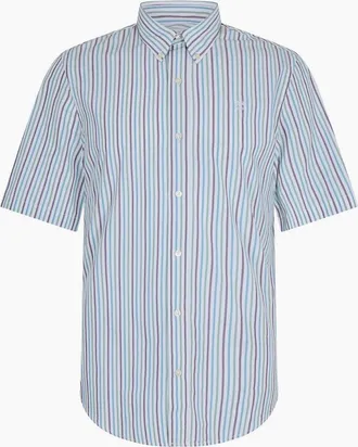 Timberland Mens Timberland Logo Striped Button Down Collar Shirt - White - Size: 42/Regular