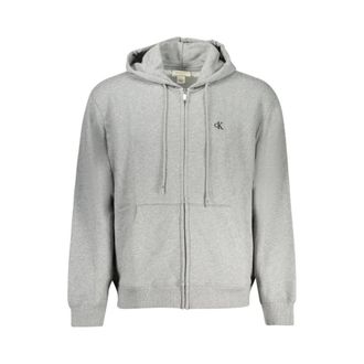 Calvin Klein Hoodies & sweatvesten, Heren, Grijs, XL, Katoen, Grigio Katoenen Sweatshirt