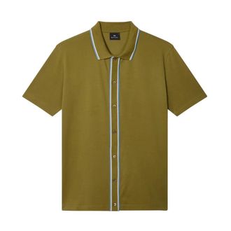 Paul Smith Regular Fit Button Up Polo - male - Paul Smith - Polo Shirts - Green - 2XL - Tops