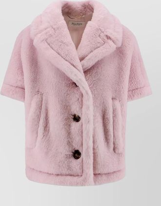 Max Mara alpaca wool silk teddy cape coat