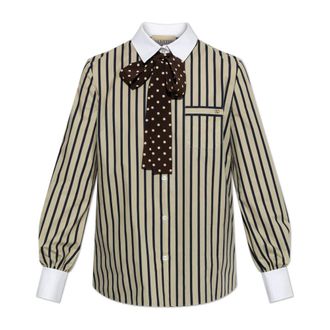 Valentino Garavani Shirts, female, Beige, Size: M Scarf-attached Shirt