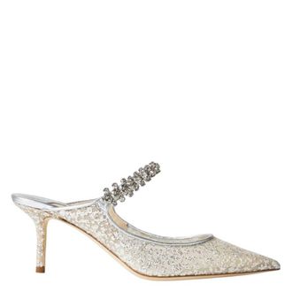 Jimmy Choo London Bing 65 Glitter Tulle Mules, Brand Size 34.5 ( US Size 4.5 )