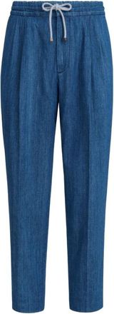 Brunello Cucinelli Lichtgewicht Denim Broek - Heren - Loose Fit Jeans - Blauw - L - Denim - Jeans
