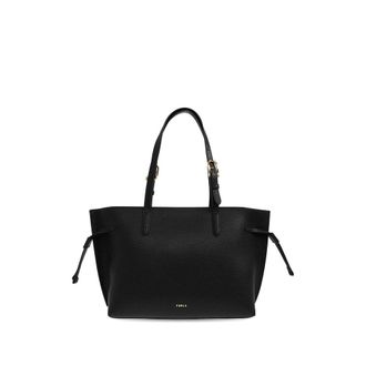 Furla Grained Calf Leather Tote Bag - Black