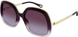 Chlo&eacute; Rechthoekige Zonnebril - Dames - Zonnebrillen - Geel - 56 MM - Nylon - Accessoires