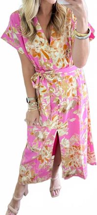 THML Clothing Hour Floral Maxi Dress In Pink