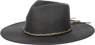 San Diego Hat Company Chain Trim Felt Fedora in Charcoal at Nordstrom Rack