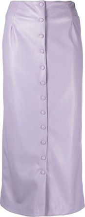Erika Cavallini Semi Couture faux-leather pencil skirt - women - Polyester/Polyurethane - 44 - Purple