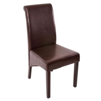 Hhg Hhg - Lote De 6 Sillones De Comedor Silla M37, Cuero, Marr&oacute;n, Pies Oscuros