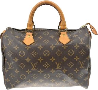 Louis Vuitton Speedy Handbag Monogram Canvas Brown Canvas Handbag (Pre-Owned)