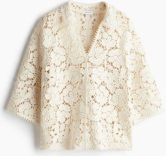 H&M Shirt im Häkellook - White